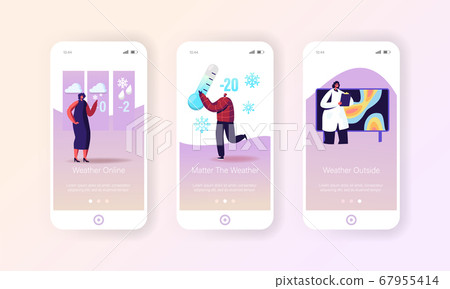 Television Anchorwoman Character Studio Forecast Weather During Live Broadcasting. Woman Meteorologist Announcer Report Television Anchorwoman Character Studio Forecast Weather During Live Broadcasting. Woman Meteorologist Announcer Report 67955414