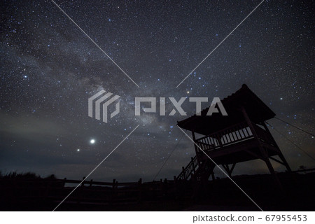 Okinawa Yaeyama milky way night view milky way starry sky starry galaxy night sky constellation nebula astronomical observation astronomical object 67955453