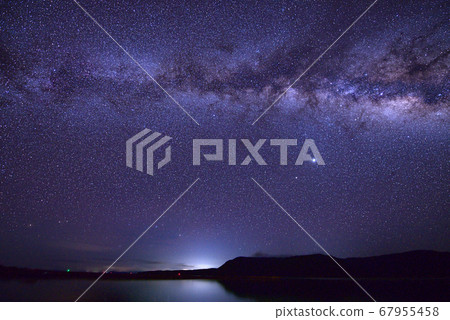 Okinawa Yaeyama milky way night view milky way starry sky starry galaxy night sky constellation nebula astronomical observation astronomical object 67955458