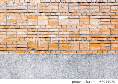 Brick wall background with concrete elements in Brick wall background with concrete elements in 67955970