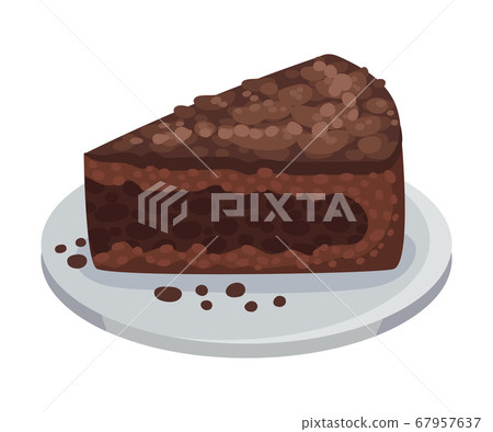 Piece of Chocolate Cake as Italian Cuisine Dessert Vector Illustration Piece of Chocolate Cake as Italian Cuisine Dessert Vector Illustration 67957637