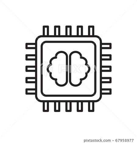 Artificial intelligence AI processor chip vector icon symbol for graphic design, logo, web site, social media, mobile app, ui illustration 67958977
