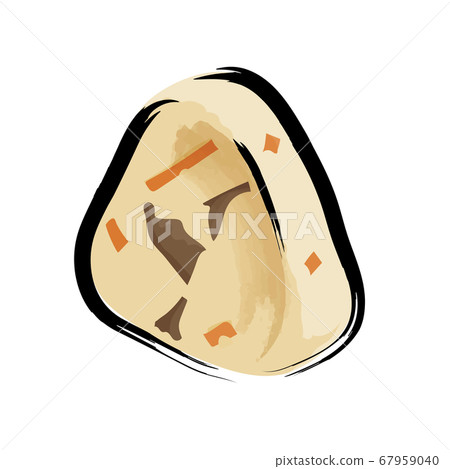 Analog touch brush hand-painted hand-drawn rice ball illustration 67959040