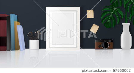 Home office desk Vector illustration with copy 67960002