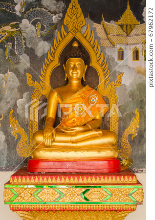 golden buddha statues in front view golden buddha statues in front view 67962172
