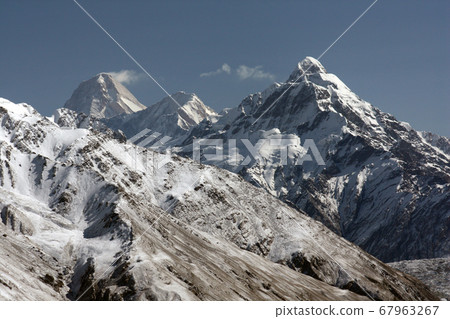 Mountain range covered in snow. Tien Shan,   67963267
