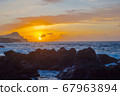 Lava stones on the beach of Piscinas Naturais Biscoitos. Atlantic Ocean. Terceira Azores, Portugal. 67963894