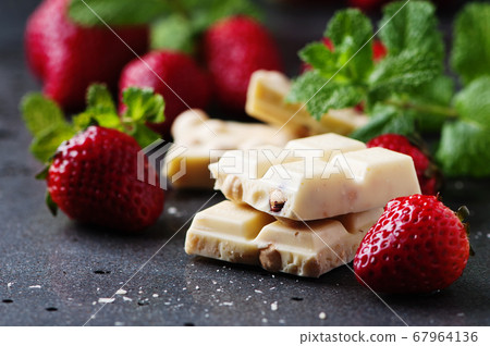 Chocolate with mint and strawberry Chocolate with mint and strawberry 67964136