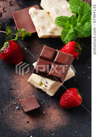 Chocolate with mint and strawberry Chocolate with mint and strawberry 67964138