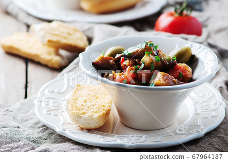 Traditional sicilian dish caponata with eggplant Traditional sicilian dish caponata with eggplant 67964187