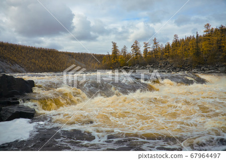 River Moiero and Siberian taiga in the autumn River Moiero and Siberian taiga in the autumn 67964497