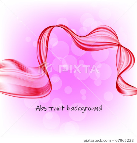 Horizontal modern pink vector wave on an abstract background. Smooth lines Waves. Design element 67965228