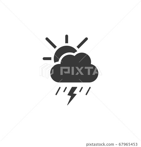 Storm and heavy rain, cloud and sun. Icon. Weather Storm and heavy rain, cloud and sun. Icon. Weather 67965453
