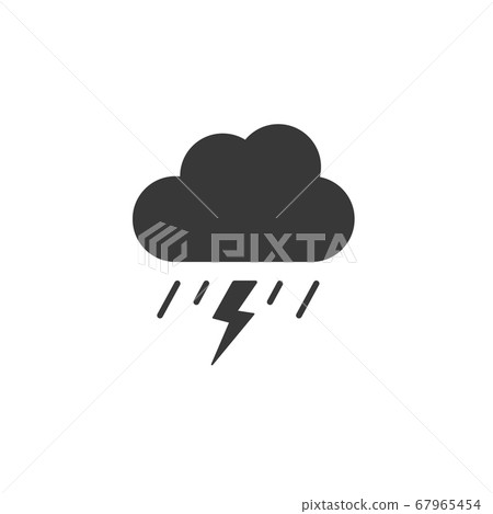 Storm and heavy rain. Icon. Weather glyph vector Storm and heavy rain. Icon. Weather glyph vector 67965454