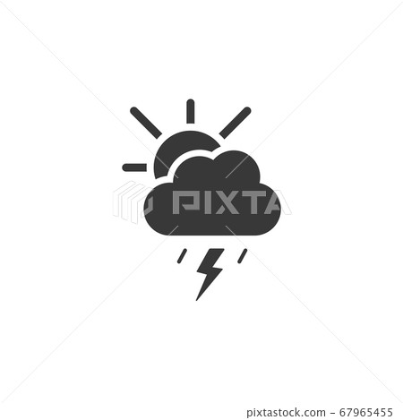 Soft storm, cloud and sun. Icon. Weather glyph Soft storm, cloud and sun. Icon. Weather glyph 67965455