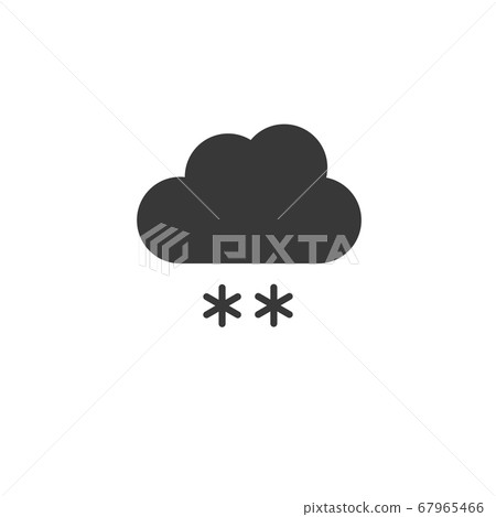 Snow and cloud. Icon. Weather glyph vector - Stock Illustration ...