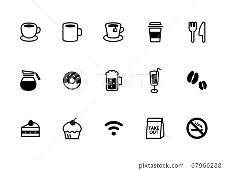 Cafe icon set/Coffee/Break/Restaurant/Sweets Cafe icon set/Coffee/Break/Restaurant/Sweets 67966288
