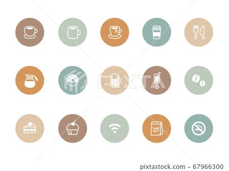 咖啡館圖標集/咖啡/早餐/餐廳/甜點 67966300