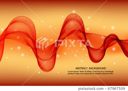 Abstract background, red horizontal wavy vector wave. Design element eps10 67967509