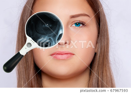 X-ray with a magnifying glass from the face part 67967593