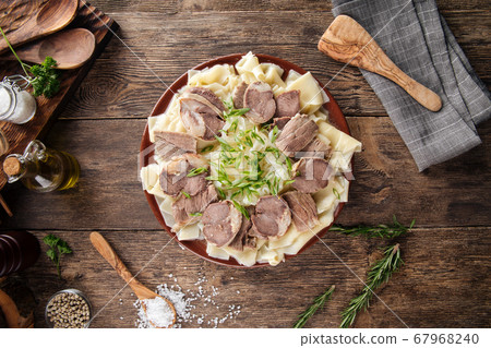 Kazakh national dish beshbarmak 67968240