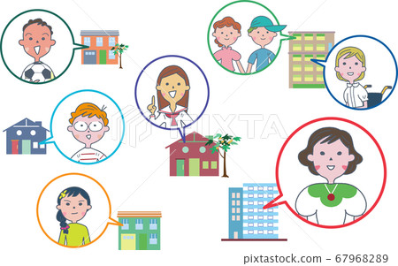 Children's home and school illustration set Children's home and school illustration set 67968289