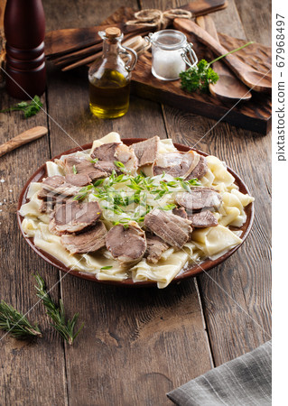 Kazakh national dish beshbarmak 67968497