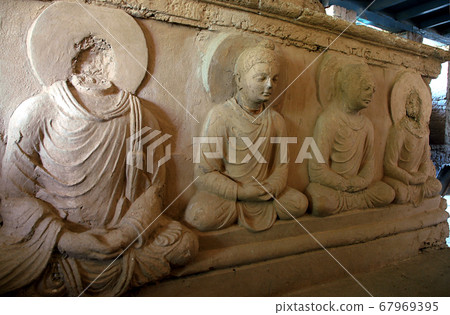 Taxila in Punjab, Pakistan. Ancient Buddhist carvings at the Jaulian Monastery at Taxila, Pakistan. Taxila is an ancient archaeological site recognized by UNESCO. Jaulian Monastery, Taxila. Taxila in Punjab, Pakistan. Ancient Buddhist carvings at the Jaulian Monastery at Taxila, Pakistan. Taxila is an ancient archaeological site recognized by UNESCO. Jaulian Monastery, Taxila. 67969395