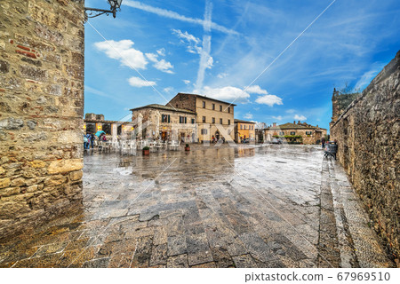 Monteriggioni main square after the rain Monteriggioni main square after the rain 67969510