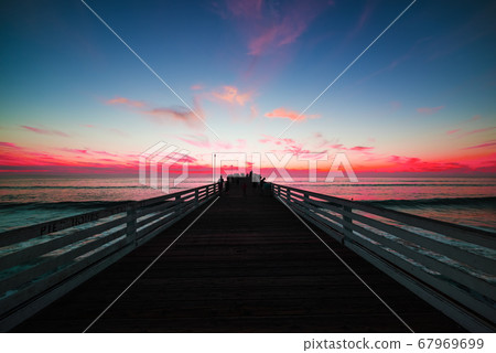 Pink sunset in Pacific beach Pink sunset in Pacific beach 67969699