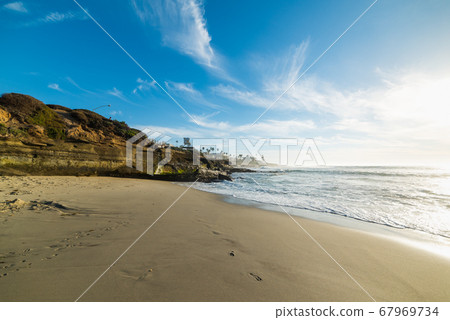 La Jolla beach at sunset 67969734