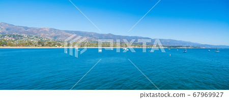 clear sky over Santa Barbara blue sea 67969927