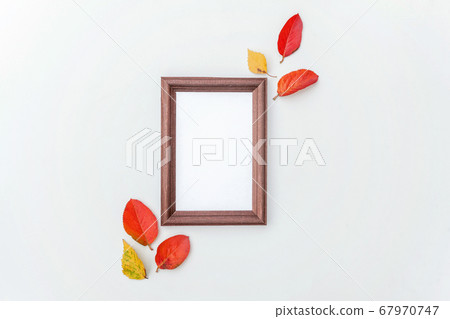 Autumn floral composition. Vertical photo frame Autumn floral composition. Vertical photo frame 67970747