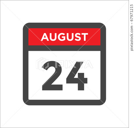 August 24 calendar icon with day of month August 24 calendar icon with day of month 67971215
