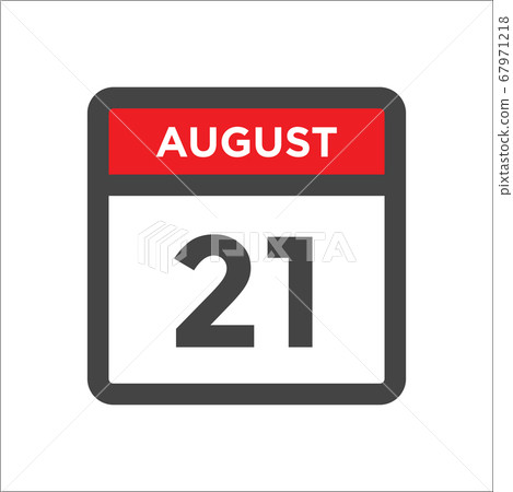 August 21 calendar icon with day of month - Stock Illustration ...