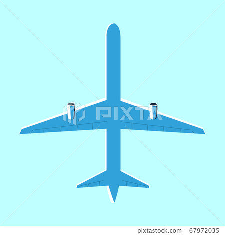 Jet airplane bottom view. Passenger aircraft. Vector illustration isolated icon 67972035