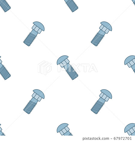 Seamless pattern with doodle screws. Texture with hand drawn bolts. Vector 67972701