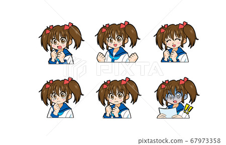 Girl in sailor suit with twin tails Girl in sailor suit with twin tails 67973358