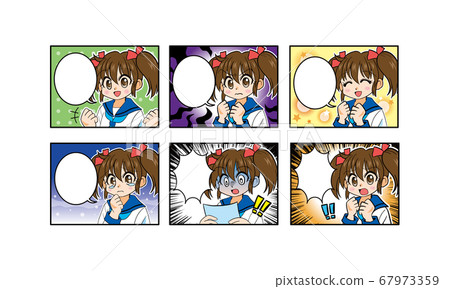 Manga of a girl in a sailor suit with twin tails Manga of a girl in a sailor suit with twin tails 67973359