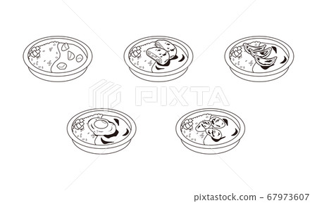 A set of 5 Japanese curry lunch boxes to take home A set of 5 Japanese curry lunch boxes to take home 67973607