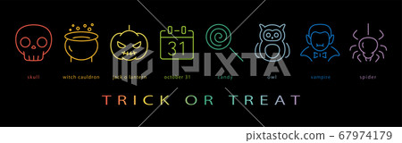 搗蛋霓虹色線圖標 67974179