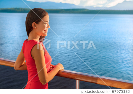 Luxury travel cruise ship elegant Asian woma 67975383