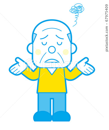 Elderly man disappointing simple color Elderly man disappointing simple color 67975409