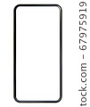 Bezelless smartphone with transparent screen and background 67975919