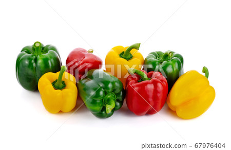 Fresh sweet peppers isolated on white background Fresh sweet peppers isolated on white background 67976404