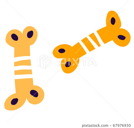 Dog foodstuff icon, concept label hound plaything stuff toy bone, two skeleton tibial item isolated on white, flat vector illustration. Dog foodstuff icon, concept label hound plaything stuff toy bone, two skeleton tibial item isolated on white, flat vector illustration. 67976930