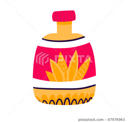 Festival mexican alcoholic beverage bottle, infusion holiday mexico traditional stuff icon isolated on white, flat vector illustration. Festival mexican alcoholic beverage bottle, infusion holiday mexico traditional stuff icon isolated on white, flat vector illustration. 67976963
