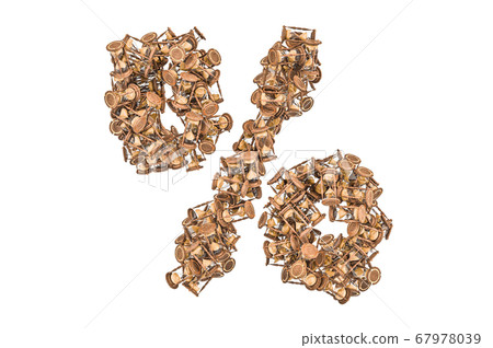 Percent symbol from hourglass, 3D rendering 67978039