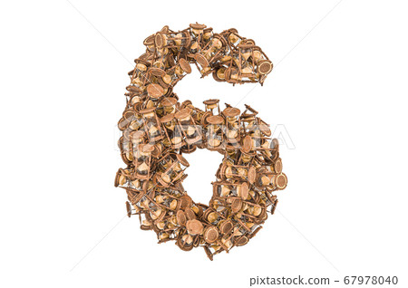 Number 6 from hourglass, 3D rendering Number 6 from hourglass, 3D rendering 67978040