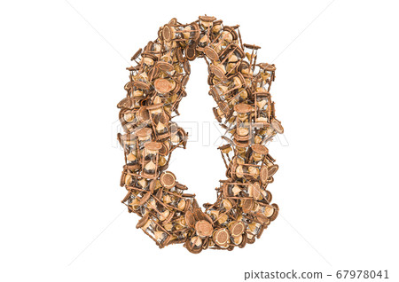 Number 0 from hourglass, 3D rendering Number 0 from hourglass, 3D rendering 67978041